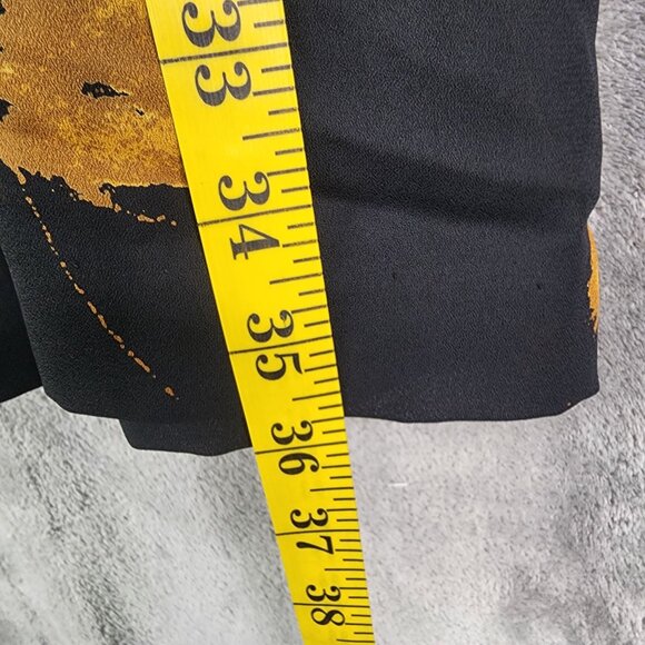 Womens Chaus Black & Gold Floral Midi Skirt Polyester Size 16 - Picture 7 of 9